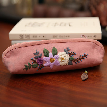 Retro Lu Embroidery Makeup Hand Embroidery Diy Pencil Case