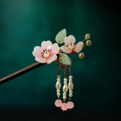 Simple and Stylish Women's Peach Blossom Style Tassel Hairpin-5