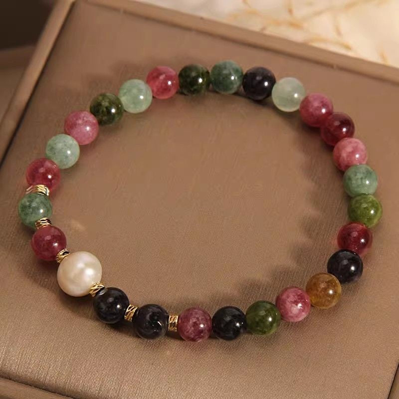 Chinese Color Tourmaline Jade Bracelet Special-interest Design