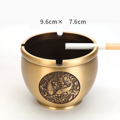 Pure Copper Ashtray Household Living Room New Chinese Retro