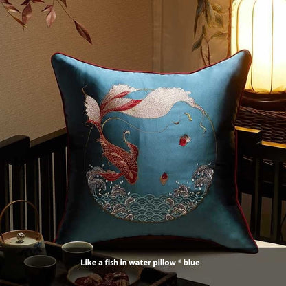 Chinese classical hand-embroidered pillowcase