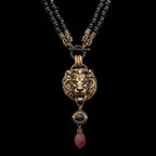 Bee necklace with copper chain and agate beads