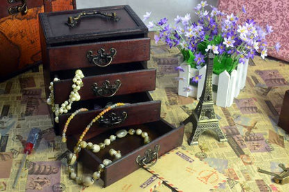 Chinese style retro solid wood jewelry storage box