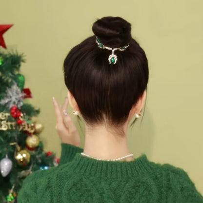 High-end Light Luxury Green Crystal Hairpin Temperament