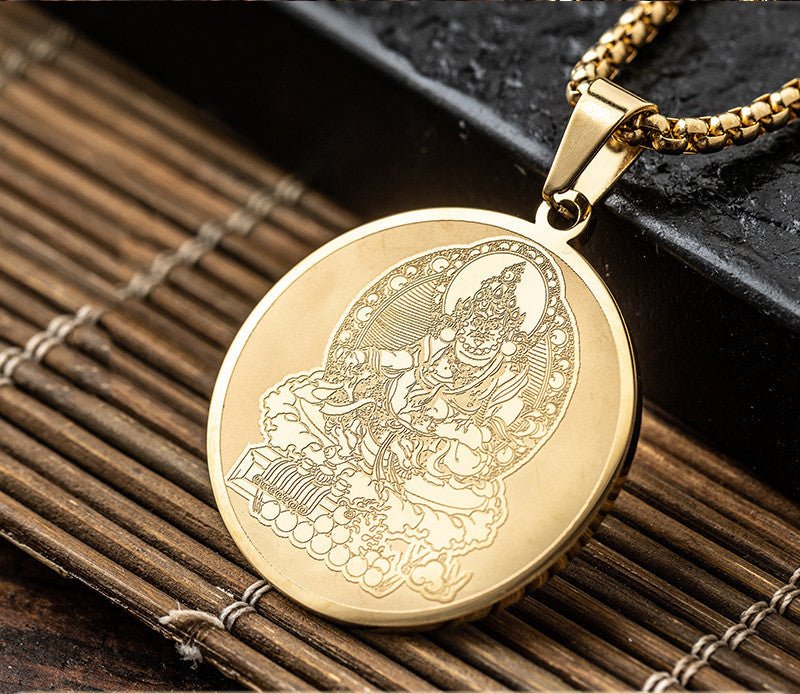 Men's Treasure House Lucky Yellow God Of Wealth Pendant