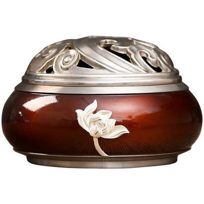 Brass Solid Auspicious Cloud Incense Burner Ornaments Incense Channel