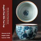 Blue and White Antique Old Clay Kung Fu Tea Brewing Ceramic Single Cup