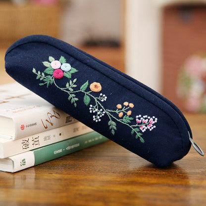 Retro Lu Embroidery Makeup Hand Embroidery Diy Pencil Case