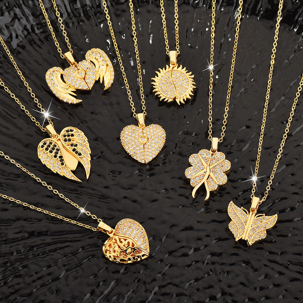 Personalized Name Heart Necklace Custom Engraved Pendant