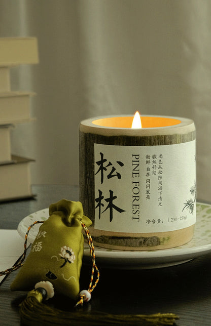 Aromatherapy Candle Gift Box Bamboo Birthday Gift Niche Osmanthus Fragrance Lasting Indoors