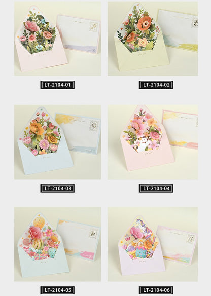 Middle Blossom 3D Blessing Greeting Card Envelope