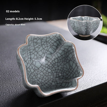 Ge Kiln Ice Cracks Kung Fu Teacup Tasting Tea Bowl-6