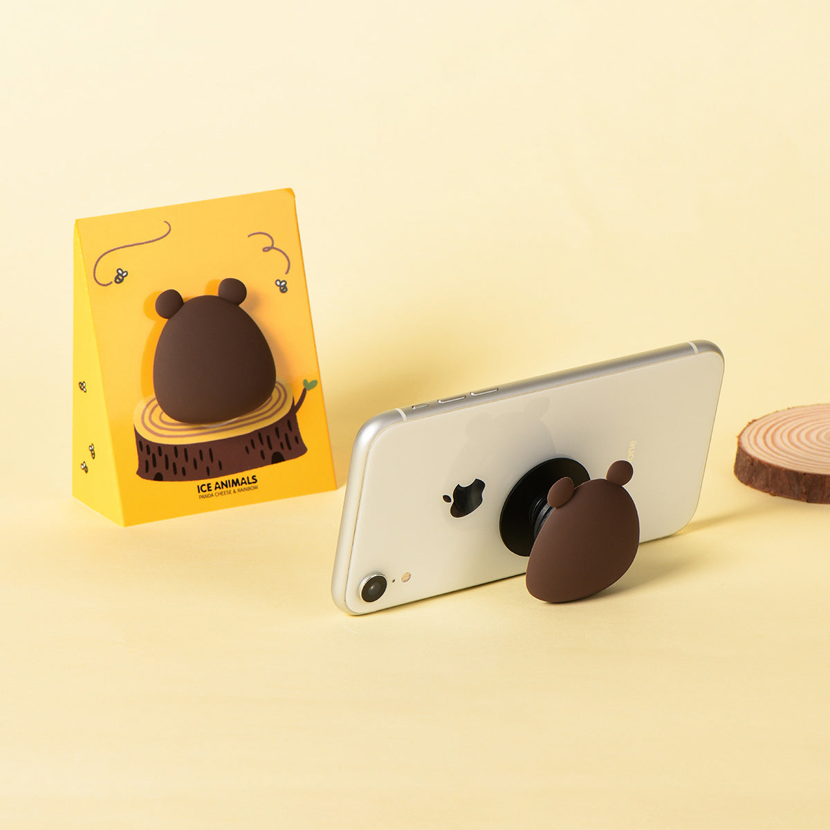 The Three Bare Bears Embossed Silicone Airbag Mobile Phone Holder