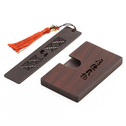 Mahogany Bookmark Card Holder Set Creative Chinese Style