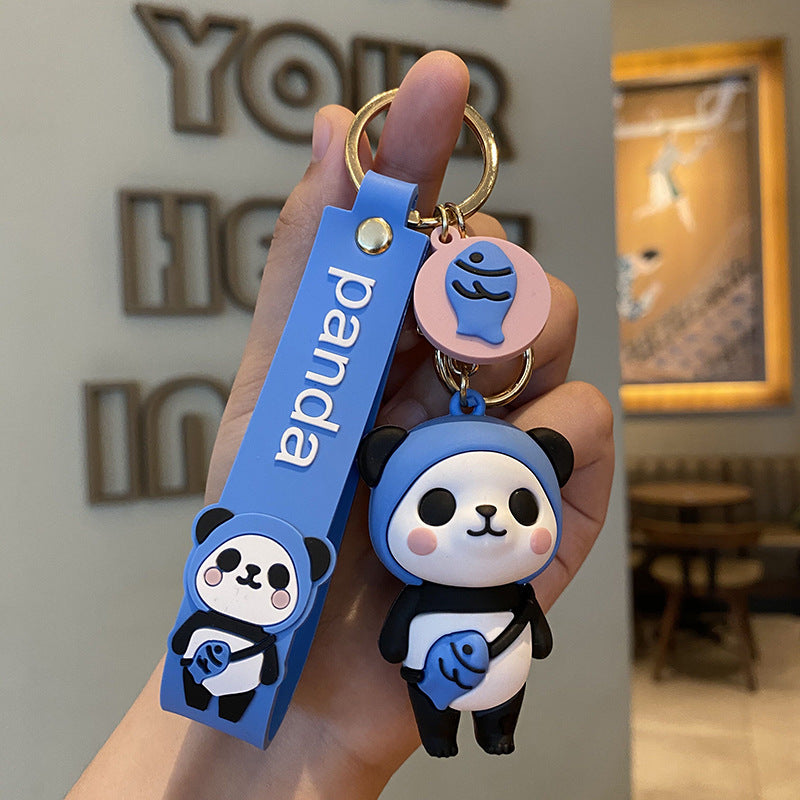 Cute Fruit Panda Keychain Backpack Pendant