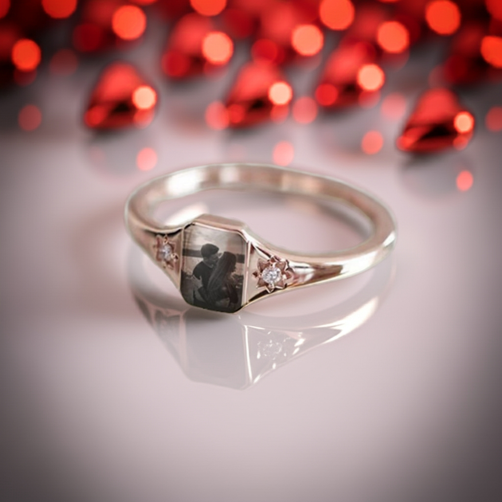 Custom Photo Ring Personalized Gift for Her or Mom