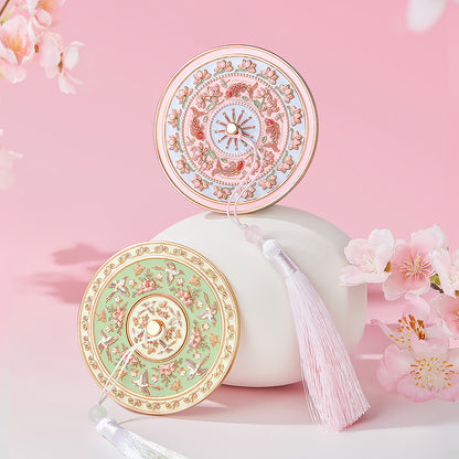 Flower and Bird Pattern Embossed Portable Mirror-Video