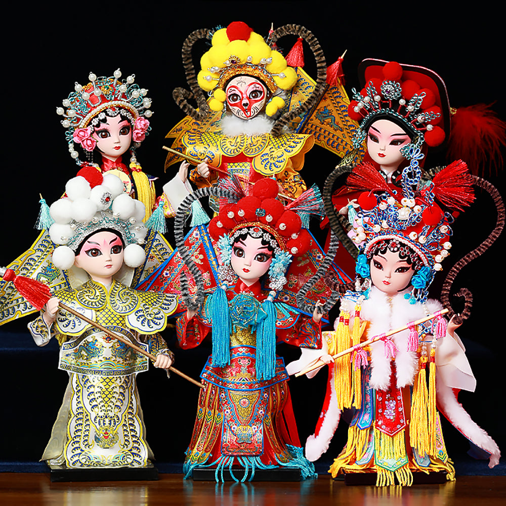 Load video: Silk Figurine Peking Opera Characters Souvenir Ornaments-Video