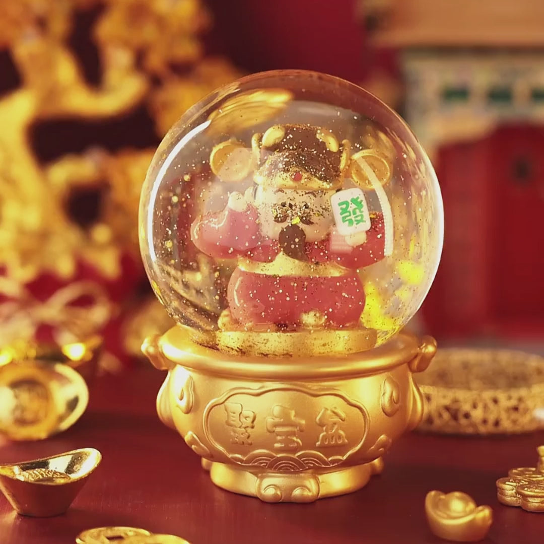 Load video: God of Fortune Crystal Ball Night Light Chinese New Year Fortune Ornaments